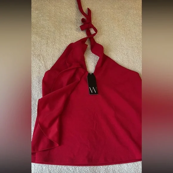 Wrapper Ruffled Halter NWT 🌹 - Picture 2 of 4